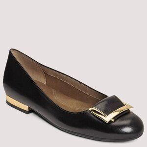 NWOT Aerosoles Women's Black Leather Ballet Flats Size US 8.5